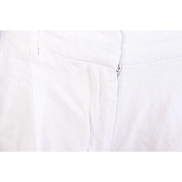 Wilfred Womens 4 White Bermuda Shorts Mid Rise Pleated Slash Pockets Linen Blend - Picture 3 of 10